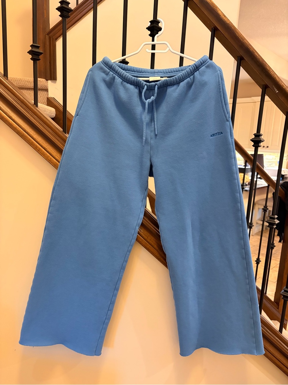 Aritzia Light Blue Wide-Leg Sweatpant Joggers
